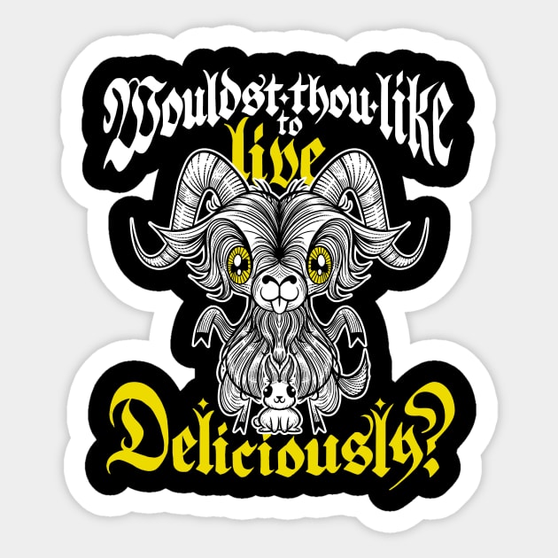 The Witch: Macho Cabrio Cute Black Phillip Satan Sticker by Juandamurai